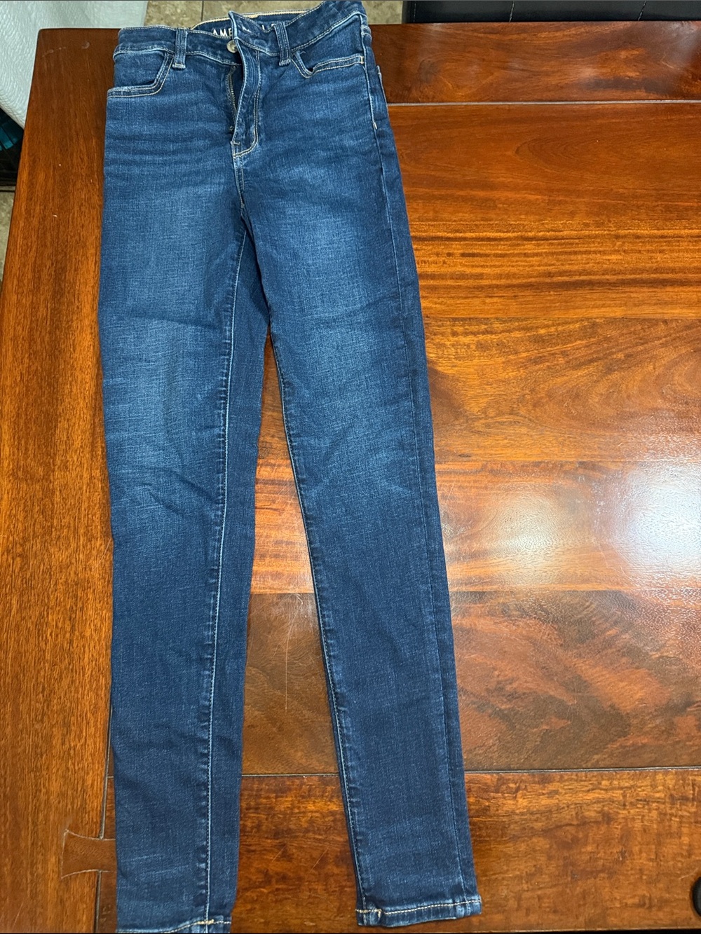 American Eagle Classic High-Rise Skinny Jeans — Dark Blue
